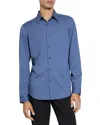 Theory Sylvain Nd Structure Knit Button-up Shirt In Blue