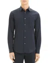 Theory Sylvain Shirt In Structure Knit In Blue