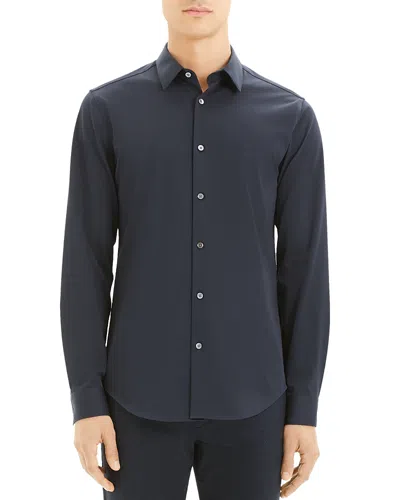 Theory Sylvain Shirt In Structure Knit In Blue