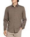 Theory Sylvain Shirt In Structure Knit In Brown