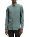 Theory Sylvain Nd Structure Knit Button-up Shirt In Green