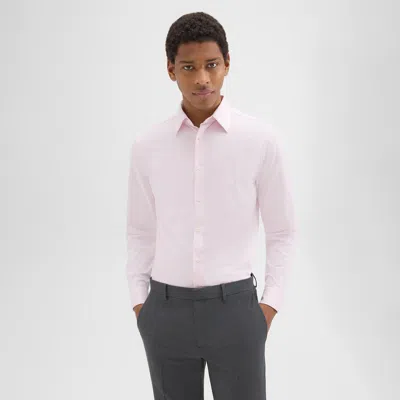Theory Sylvain Shirt In Structure Knit In Pale Pink