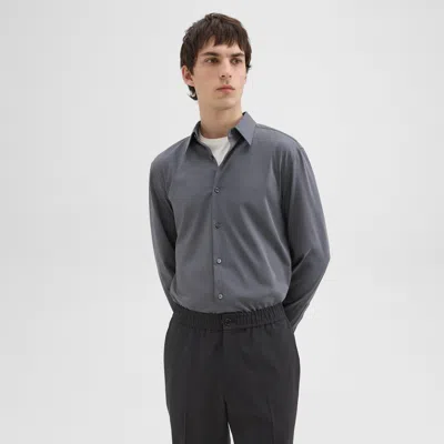 Theory Sylvain Shirt In Structure Knit In Pestle