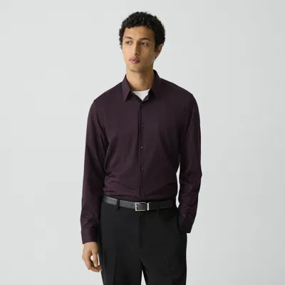 Theory Sylvain Shirt In Structure Knit In Purple