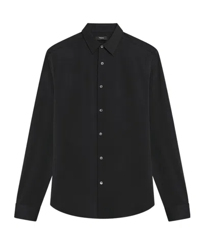 Theory Men's Sylvain Solid Shirt In Eclipse