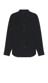 Theory Sylvain Shirt In Structure Knit In 黑色
