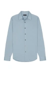 Theory Sylvain Structure Knit Shirt In Slate