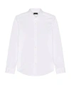 Theory Sylvain Structure Knit Regular Fit Shirt In White