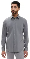 Theory Sylvain Structured Shirt Soft Grey In Soft Grey
