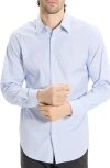 Theory Sylvain Exact Stripe Button Shirt In Blue
