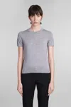Theory Cashmere Sweater With Short Sleeves In Grey