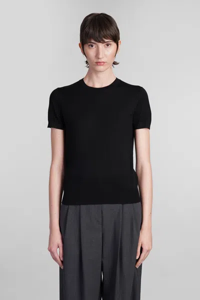 THEORY T-SHIRT IN BLACK WOOL