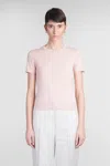 Theory T-shirt In Rose-pink Wool In Rose-pink