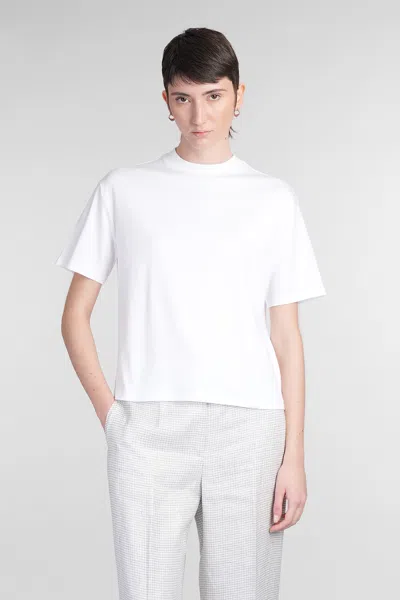 THEORY T-SHIRT IN WHITE COTTON