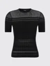 Theory Textured Ribbed T-shirt With Stretch Blend In Black