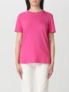 Theory Woman T-shirt Fuchsia Size Xs Cotton In Fuchsia