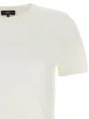 Theory Lightweight Crew Neck Ribbed Hem Top In White