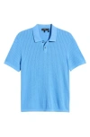 Theory Tactile Cotton Polo In Blue