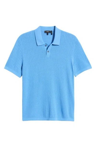 Theory Tactile Cotton Polo In Blue