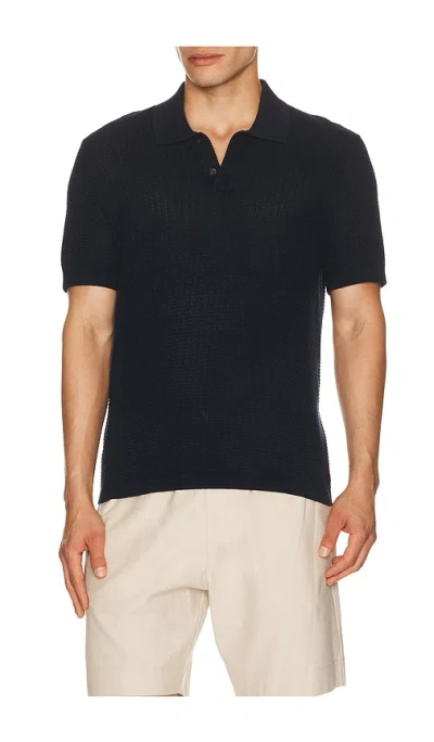 Theory Tactile Cotton Polo In Blue