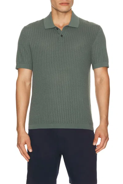 Theory Tactile Cotton Polo In Green