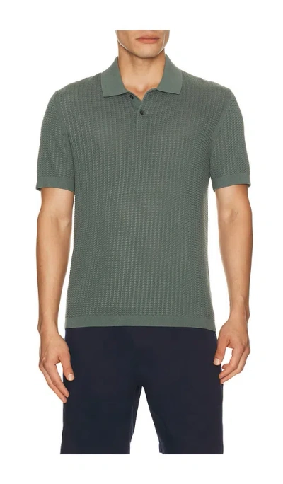 Theory Tactile Cotton Polo In Green