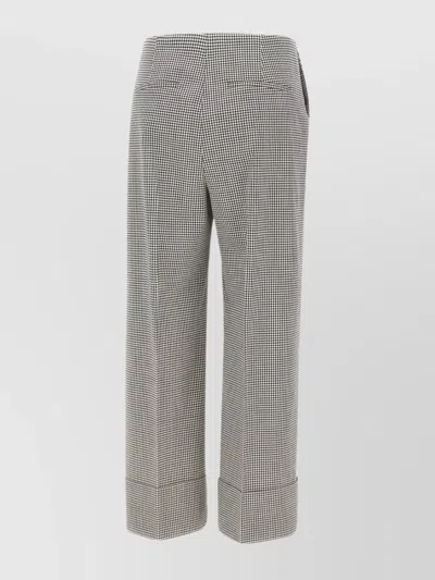 Theory "tailor Check" Wool Trousers In Gray