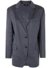 Theory New Divide Double Face Wool & Cashmere Oversized Blazer In Grey