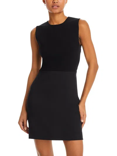 Theory Tailor Womens Wool Short Mini Dress In Black