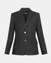 Theory Wool Tailored Two Button Jacket In Nw Chc Mln