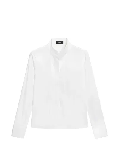 Theory Tailored Band-collar Shirt In White