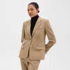 Theory Tailored Blazer In Sleek Flannel In New Camel