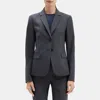 Theory Tailored Blazer In Stretch Wool In Charcoal Melange