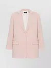 Theory Tailored Blazer With Back Vent And Shoulder Pads In Pink