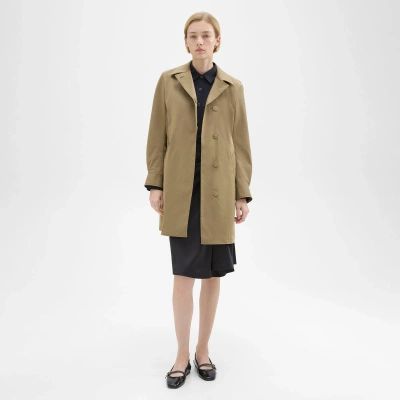Theory Tailored Cotton-blend Coat In Beige