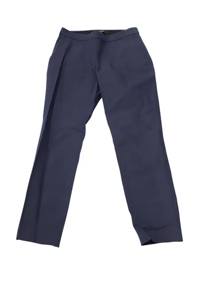 Pre-owned Theory Tailored Cropped Pants In Navy Blue Cotton