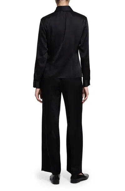 Theory Tailored Cutaway Long Sleeve Shirt In Black