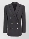 Theory Tailored Jacket With Button Detailing And Structured Shoulders In Gray