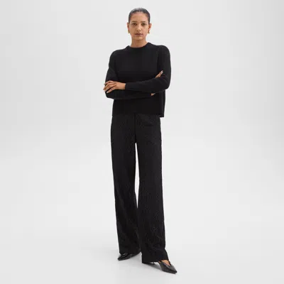 Theory Tailored Pant In Leopard Lace In Black