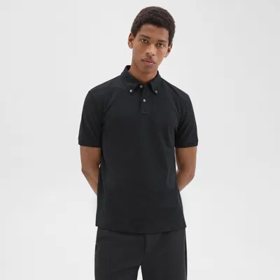 Theory Tailored Polo Shirt In Function Piqué In Black