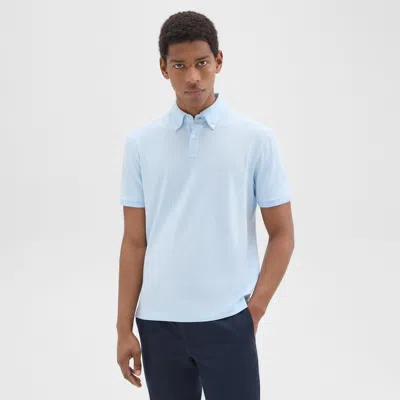Theory Tailored Polo Shirt In Function Piqué In Skylight