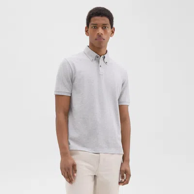 Theory Tailored Polo Shirt In Function Piqué In Vapor Melange