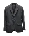 Theory Tailored Single-breasted Blazer In Grey Wool In Grey
