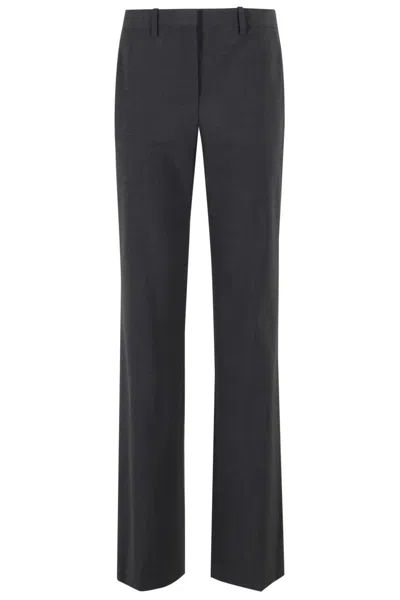 Theory Tailored Slim-fit Trousers With Angled Pockets In Gray