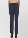 Theory Tailored High Waist Wide Leg Trousers In Blue