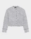 Theory Tailored Tweed Jacket In White Multi