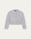 Theory Tailored Tweed Jacket In White Multi