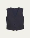 Theory Wool Waist Coatv Neck In Navy
