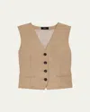 Theory Tailored Vest In New Camel