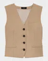 Theory Tailored Vest In New Camel